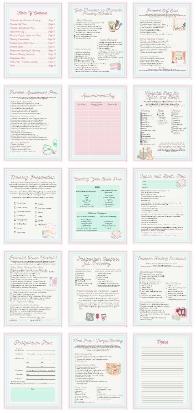 The Prenatal Workbook with Mom-To-Be Artwork (Digital Download)