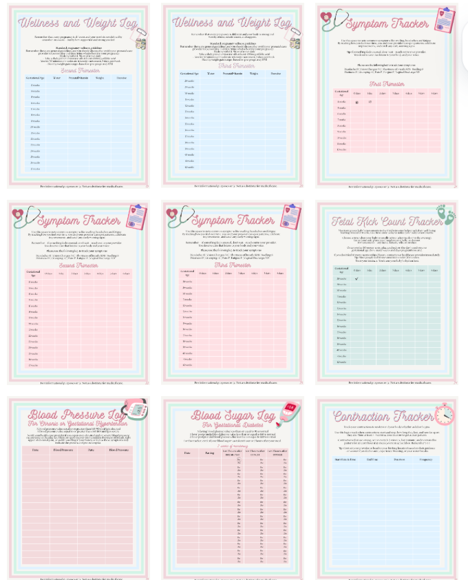 Prenatal Wellness Tracker with Logo (Digital Download)