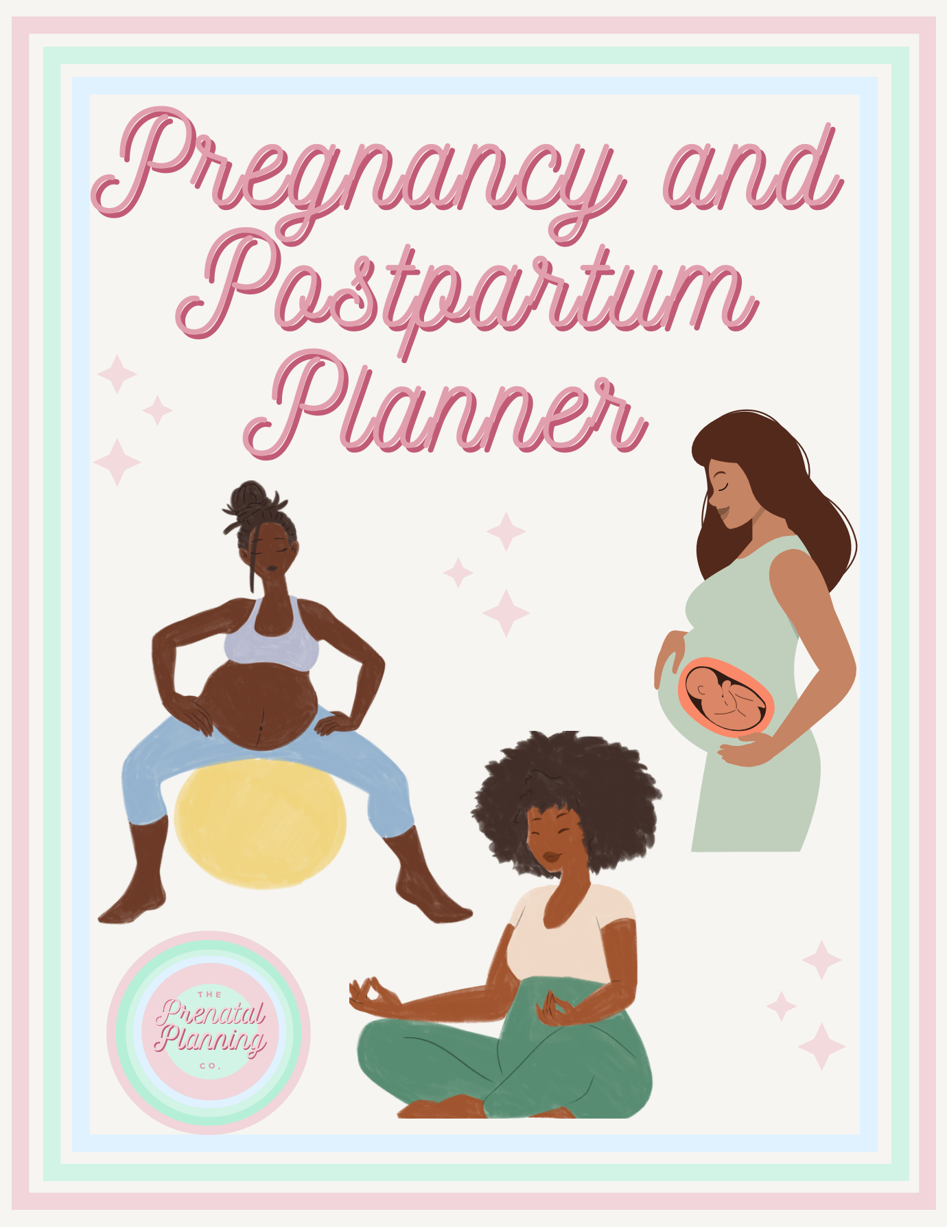 Prenatal Planner with Mom-To-Be Artwork (Digital Download)